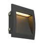 SLV DOWN OUT LED L indbygningsspot i antracit aluminium til udendørs brug med indirekte varmhvidt lys.
