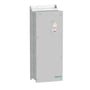 Schneider Electric frekvensomformer ATV212WD55N4C, 55kW, 3x400V, IP54, C1 EMC filter, set fra siden med monteringsdetaljer.
