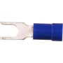 Elpress isoleret gaffelkabelsko A2543GB i blå polycarbonat til 1,5-2,5mm² Cu-leder med M4 laske.