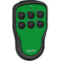 Detaljeret billede af Schneider Electric ZART06 pocket senderen, der viser de 6 sorte runde knapper med numre 1-6.