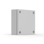 Klemkasse i RAL 7035 lakeret stål, 400x600x120mm, med synlige skruer på låget og hvid baggrund.