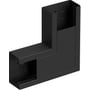 Wibe Fladvinkel WGX-S i sort RAL9017/30, dimension 120x65, vist fra siden.