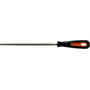 Bahco rund rasp, 200 mm, med mellem hugning og aftagende diameter, sort og orange håndtag.