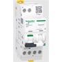 Schneider Electric Acti9 Active iC40 gnistdetektor, 1P+N, B16A, med grøn testknap og tydelig mærkning på hvid baggrund.