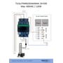Tilslutningsdiagram for WATERTEC 4G PRO pumpestyring viser relæer og ledningsføring til pumpe med 400 VAC og 12 kW.