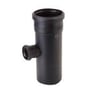 Golan Pipe Systems Quiet lyddæmpende afløbs grenrør i sort PP-MD materiale med 110mm hoveddiameter og 50mm sidegren 87 graders vinkel.