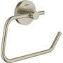 Grohe Essentials toiletrulleholder i børstet nikkel med Grohe StarLight-finish og skjulte skruer.
