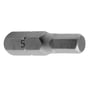 Forstørret visning af Ironside S2 Plus unbrako-bit på 3,0 mm, hvor sekskantprofilen og mærket 5 ses.