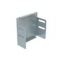 Legrand P31 endestykke 100x150 mm til kabelbakker, fremstillet af pregalvaniseret stål med synlige monteringshuller.