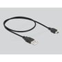 USB-strømkabel med USB-A- og mini-USB-stik til DeLock S/PDIF TOSLINK-splitteren.