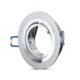 V-TAC downlight-kit i skrå vinkel viser den runde aluminiumsramme, indersiden og de blå fjederclips.