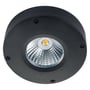 SG Armaturen Callisto loft armatur i mat-sort pulverlakeret aluminium med 4W LED og 3000K lysfarve, diameter 110mm.