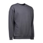 ID Identity GAME sweatshirt 0600 i koksgrå, størrelse L, med rund hals og ribkant ved ærmer og bund.