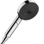 Hansgrohe Pulsify håndbruser i krom, med Ø105 mm hoved og en synlig Select-knap på håndtaget.