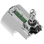 Camro ProStop Flowcut rottespærre DN100/110 mm set skråt fra undersiden, hvor spjældets mekanisme og stålhus ses.