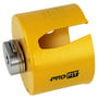 PRO-FIT 84 mm HM hulsav med adaptor, fremstillet i kraftig gul metal med "PRO-FIT" logo og størrelsesmarkering.