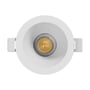 SpectrumLED Fiale Core indbygningsspot set lige forfra med rund hvid kant og LED-lyskilde i midten.