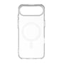 Det transparente Essentials-cover til iPhone 17 Air set bagfra med magnetring, sideknapper og åbninger langs kanten.