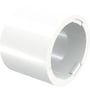 Uponor Q&E ring i hvid PEXa til 50 mm rør, PN 10 bar, med synlig stopkant og indvendige noter for installation.