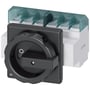 Siemens 6-polet hovedafbryder 63A med frontmontering, hvid og sort med drejelig betjeningsmekanisme.