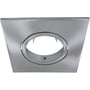 Nordtronic front til Quick Install G2 i børstet aluminium med firkantet ramme og rund åbning til lampe.