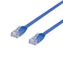 DELTACO U/UTP Cat6 fladt patch kabel, halogenfri, 0,3 meter, blå