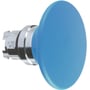Schneider Electric blå paddetrykknap med Ø60mm diameter og fjeder-retur funktion på hvid baggrund.