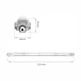 Målskitse af SpectrumLED Limea T8 LED-armatur med længde 1276 mm, bredde 68 mm og højde 58 mm.