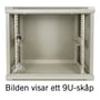 Toten System Z 19” vægskab i hvid med glasdør åben, fremviser de tomme 6U monteringsskinner og interiør.