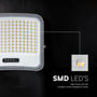 LED-detalje på V-TAC 25 W LED-projektør med solcelle med en forstørret visning af en lysdiode.
