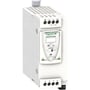 Schneider Electric ABL8RPS24050 switch-mode strømforsyning, 24VDC, 5A, 120W, 100-500VAC, vist på hvid baggrund med terminaler synlige.