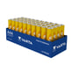 Varta Longlife AAA batterier i en blå Varta-displayboks med 40 stk. Alkaline batterier, fremstillet i Tyskland.