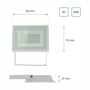 Målskitse af SpectrumLED LED-projektør på 30 W med mål på 150, 110 og 27 mm samt IP65- og IK7-mærkning.