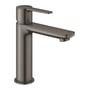 Grohe Lineare New etgrebsbatteri med 128mm tud og antracit finish, vist på hvid baggrund.