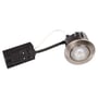 Scan Products Luna Quick Install GU10 indbygningsspot i børstet stål med 5W LED og sort monteringsboks.