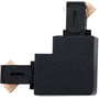 SG Armaturen Zip 230V vinklet stykke i mat sort finish, designet til 1-faset skinnesystem.