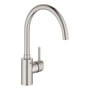 Grohe Concetto Zero køkkenarmatur, C-tud, 1-grebs, Supersteel