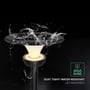 V-TAC Lotus LED-solcellehavelampe med lysende skærm omgivet af vandsprøjt og markering af IP65.