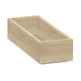 Dansani rumdeler til skuffe i massiv eg, med målene 10x6,7x27,8 cm, viser den enkle og funktionelle boks med træstruktur.