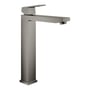 Grohe Eurocube etgrebsarmatur i børstet antracit til fritstående håndvask, med høj byggehøjde på 342mm.