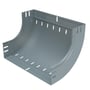 Legrand P31 indvendig bøjning i varmgalvaniseret stål, 90 grader, med 100mm kanthøjde, vist isoleret på hvid baggrund.