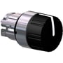 Schneider Electric ZB4BD29 drejeknap med riflet overflade, 2 faste positioner og blank metalring.