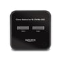 Top-view af Delock M.2 docking station, med mærkninger for 'Source' og 'Target' til SSD kloning.