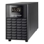 PowerWalker VI 3000 CW UPS set fra siden, viser enhedens sorte kabinet og diskrete ventilationsgitter.