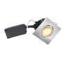 Master Uni Install indbygningspot med lysdæmper, inkl. LED-pære (Philips / CRI>97 ExpertColor / 5,5W / 355lm / 36° / 2700K / dæmpbar), GU10 (230V), firkantet, børstet alu – Nordtronic, Philips Lighting