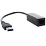 MicroConnect USB 3.0 til Gigabit Ethernet-adapter set fra en anden vinkel med USB-A-stik og RJ45-portens åbning synlig.