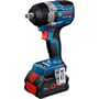 Bosch slagnøgle GDS 18V-750 C Professional med ProCORE18V batteri, viser det blå og sorte design med røde detaljer.