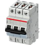 ABB UK S403M-D32 A.SMIS 3-polet afbryder, set fra siden, med tydelige markeringer for L1, L2, L3 og D-kabel.