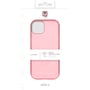 Urban Armor Gear Lucent cover til iPhone 13 i pink, vist i sin emballage med drop protection-detaljer.