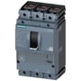 Siemens 3VA2 maksimalafbryder for 160A med 150kA brydeevne og 3-polet konfiguration, vist forfra.